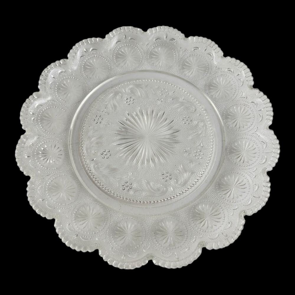 VTG 60s Brockway Glass Comp American Concord Starburst Clear Glass Plate/Plater